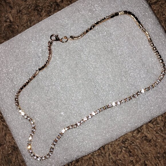 14kt Yellow Gold Authentic Diamond Tennis Necklace - Picture 4 of 4